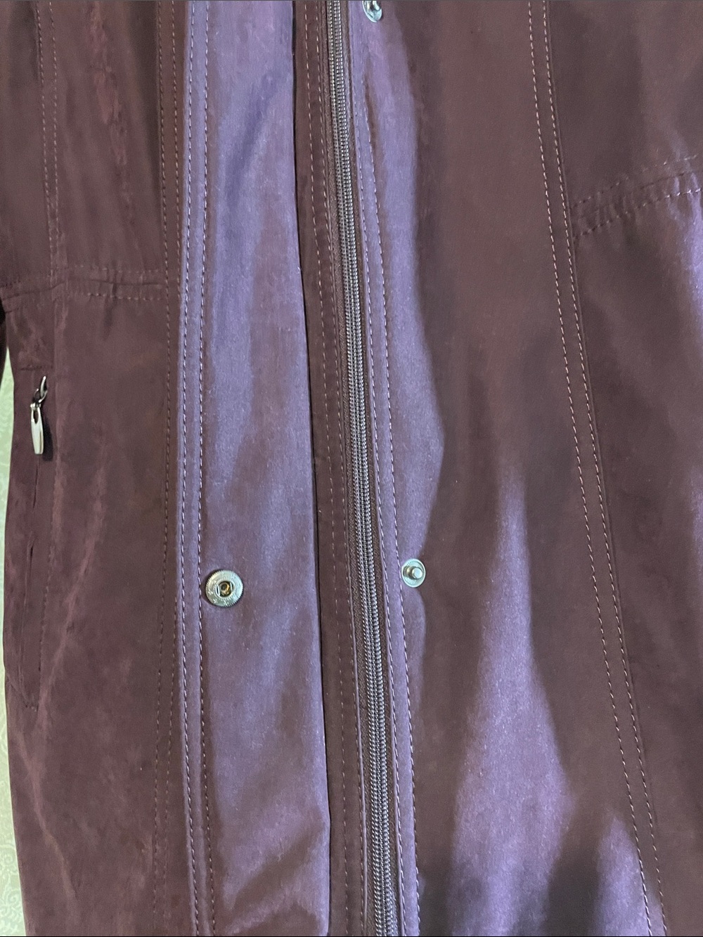 Croft & Barrow Women's XL Hooded A-Line Trench Coat in Deep Purple - Picture 2 of 7